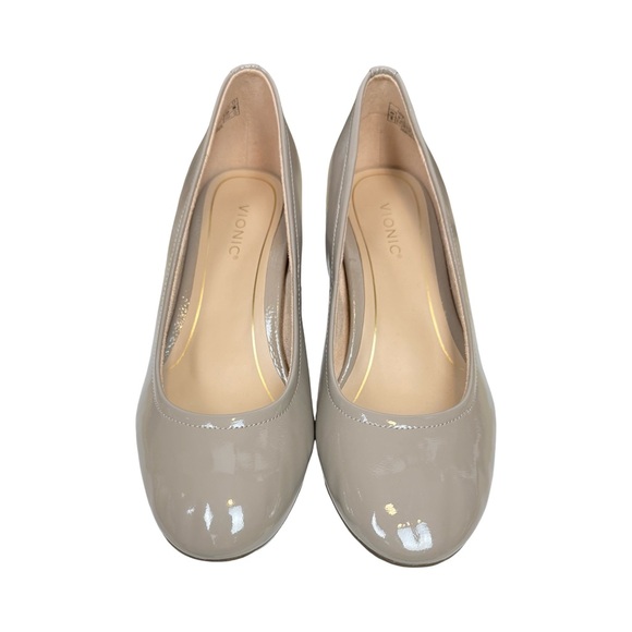 VIONIC Carmel 2” inch Heel Round Toe Pump Patent Leather Size 8 W NWOB - Picture 2 of 9
